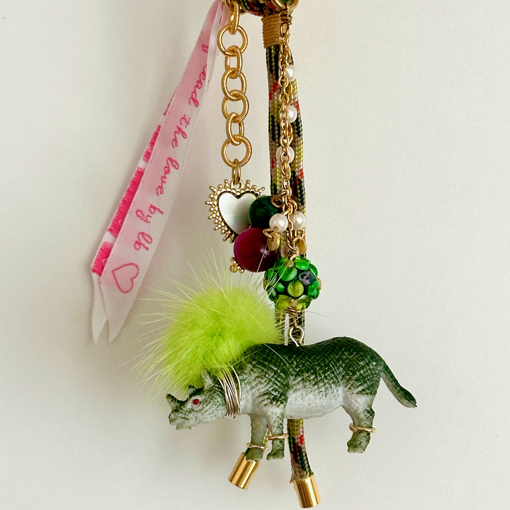 rhino bag charm - bold & playful