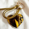 bag charm met hart hanger in dierenprint