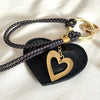 bag charm met zwarte hart hanger